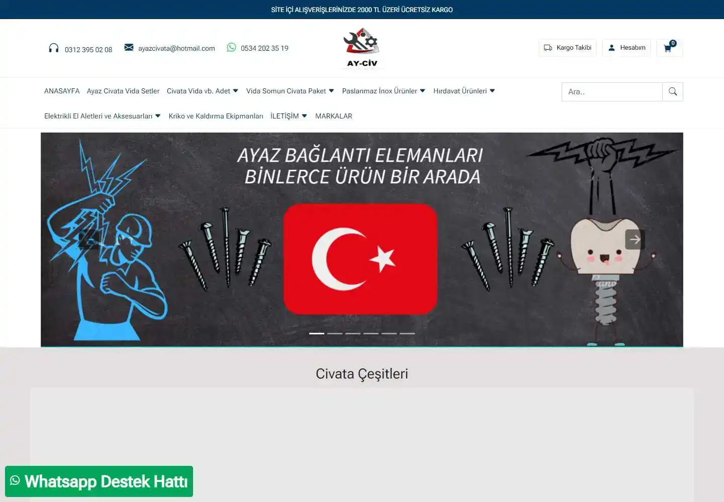 Ayaz Bağlantı Elemanları Civata Hırdavat Makina İnşaat Gıda Hayvancılık Sanayi Ve İthalat İhracat Limited Şirketi