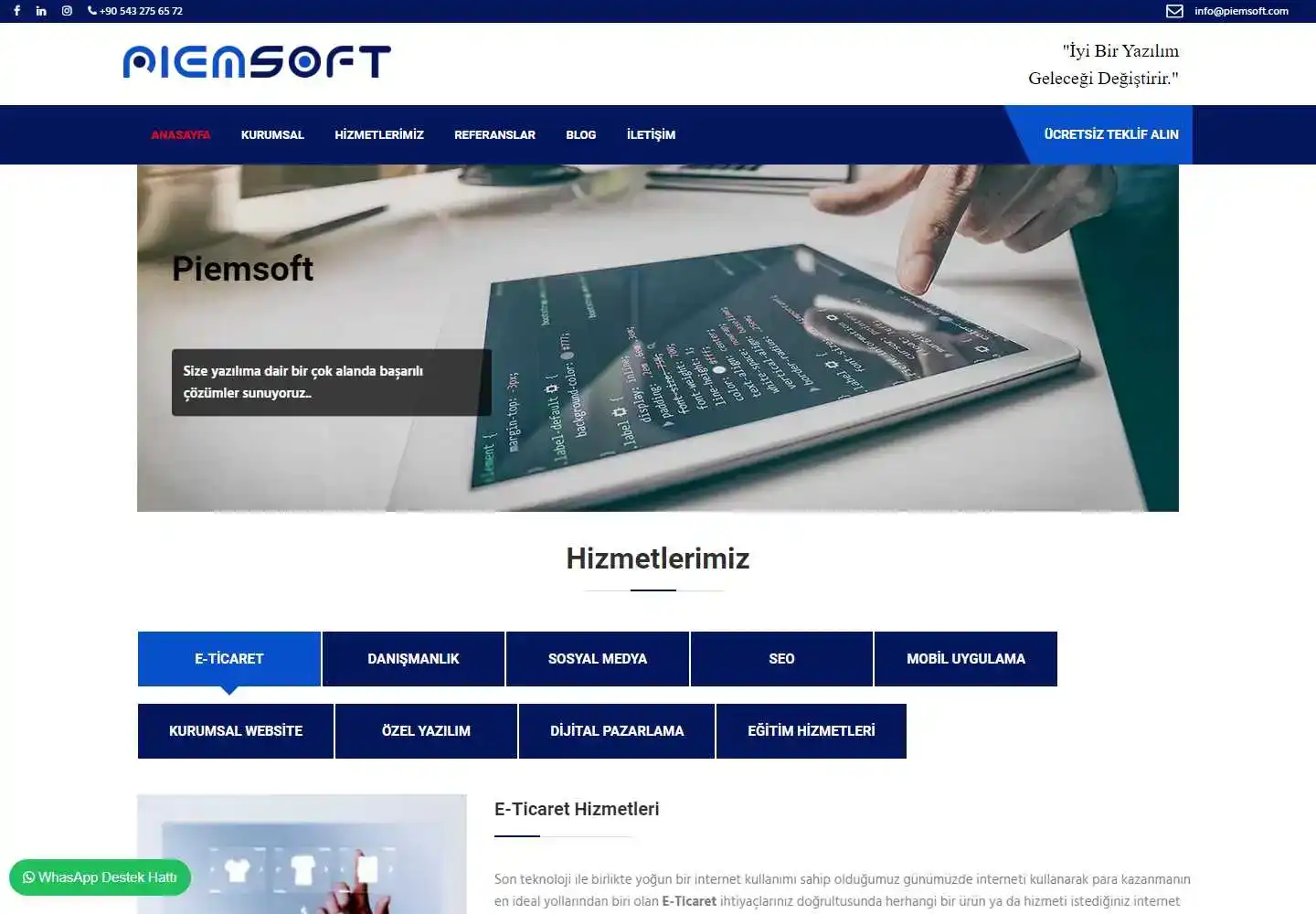 Piemsoft Yazılım Ve Eğitim Sanayi Ticaret Pazarlama Limited Şirketi