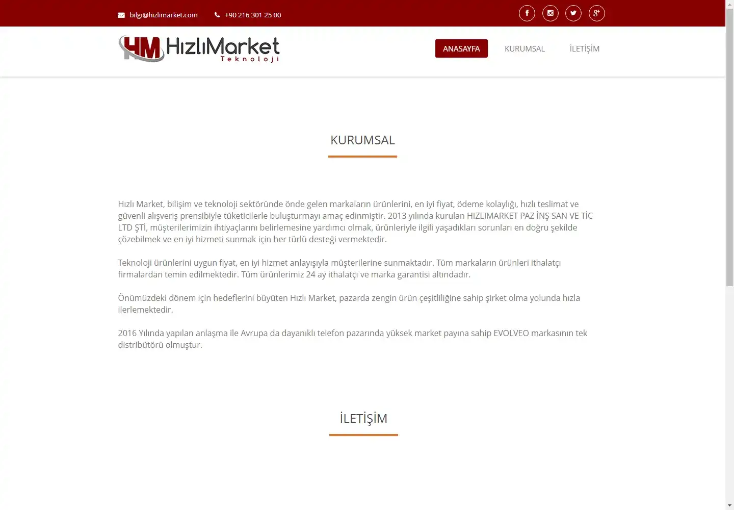 Hızlı Market Pazarlama İnşaat Sanayi Ve Ticaret Limited Şirketi