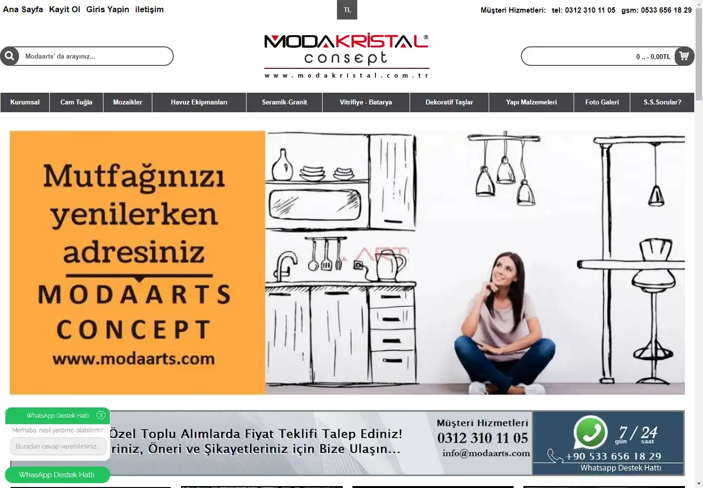 Modakristal İnşaat Yapı Malzemeleri Makina Gıda İmalat İthalat İhracat Sanayi Ve Ticaret Limited Şirketi